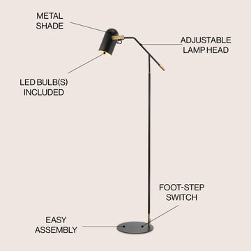 Eugenio 58.5" Metal LED Floor Lamp - JONATHAN Y